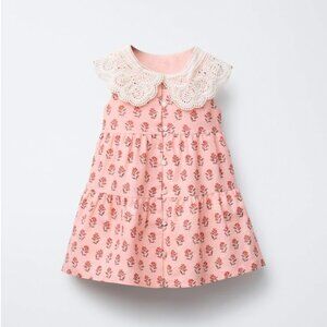 Zara Girls Embroidered Peter Pan Collar Dress